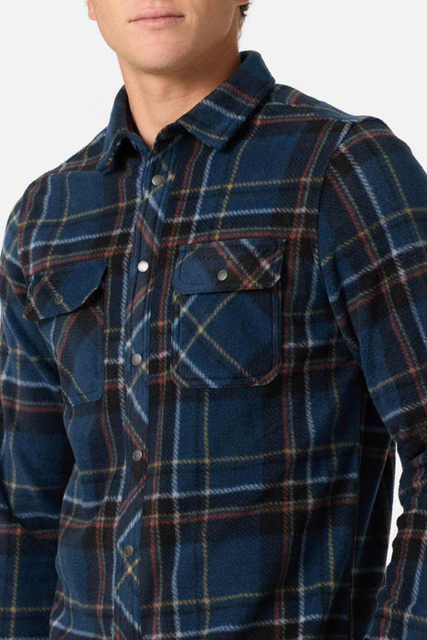 O'Neill Glacier Plaid Superfleece L/S Shirt-Midnight Navy