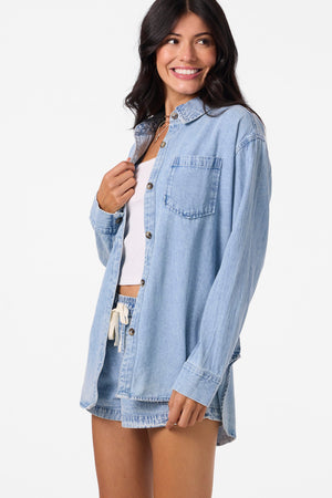 O'Neill Sevie Shacket Denim L/S Shirt-Drifter