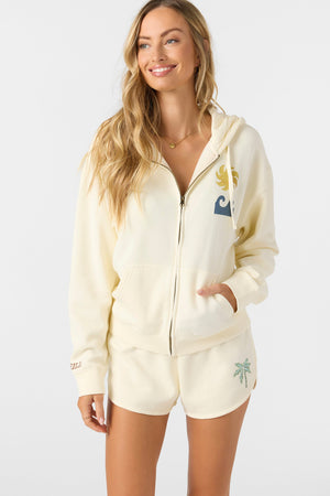 O'Neill Atwood Palma Zip Hooded Sweatshirt-Winter White