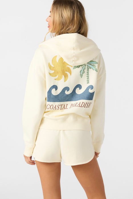O'Neill Atwood Palma Zip Hooded Sweatshirt-Winter White