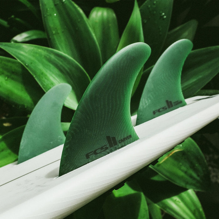 FCS II Carver Neo Glass Tri Fin Set-Sage-Medium