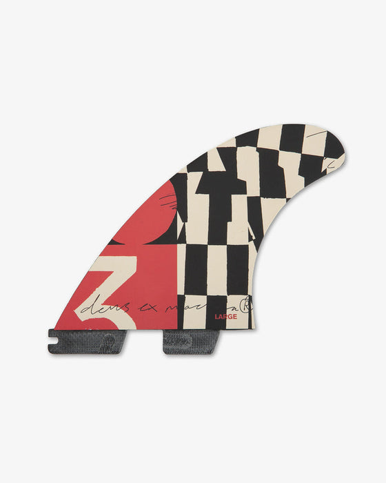 FCS II Deus PC Tri Fin Set-Black-Large — REAL Watersports