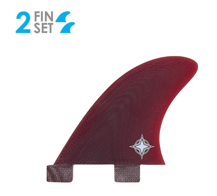 True Ames Wayne Rich Side Bites Fiberglass Fin Set-Red-3.4