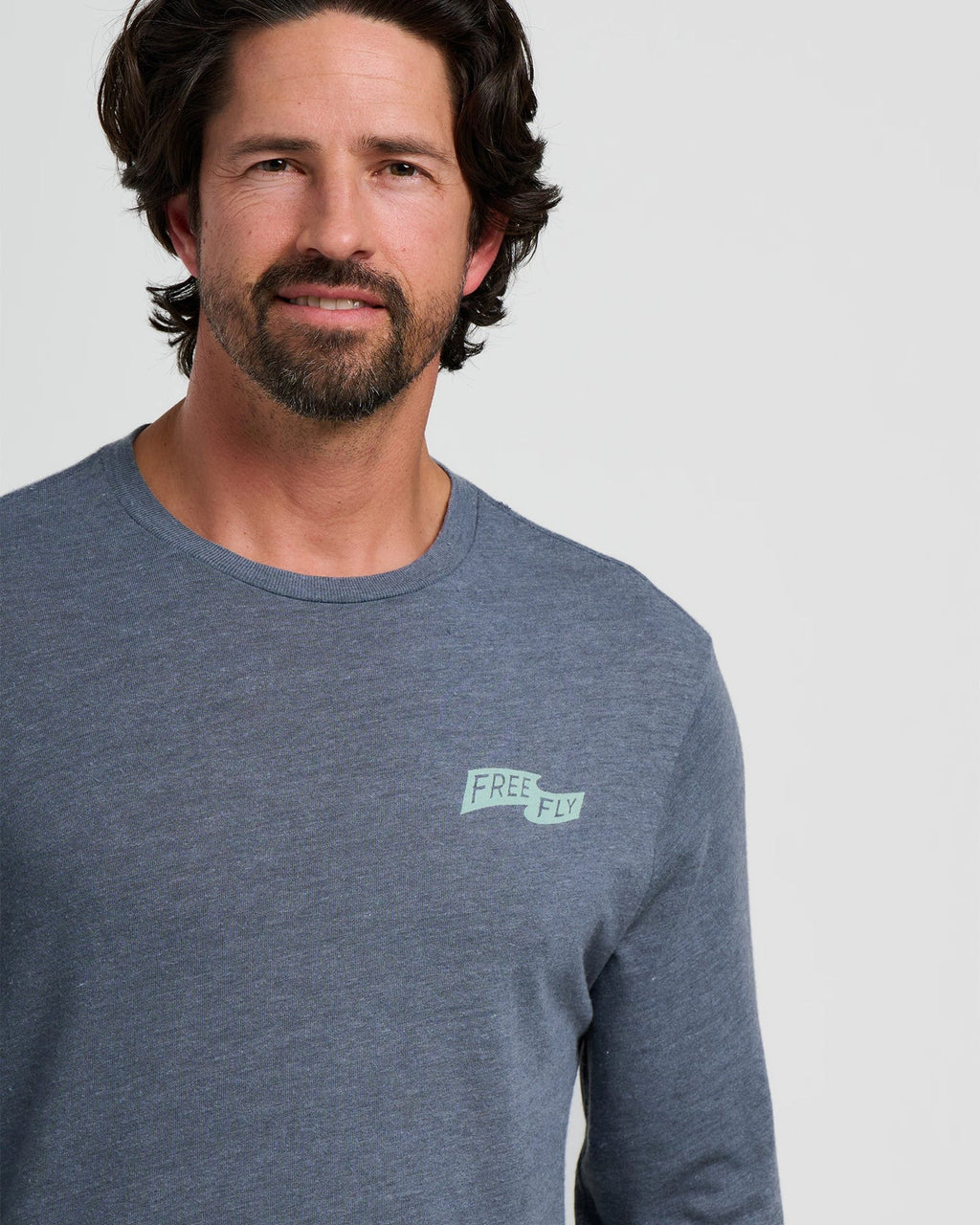 Free Fly First and Last L/S Tee-Heather Storm Cloud