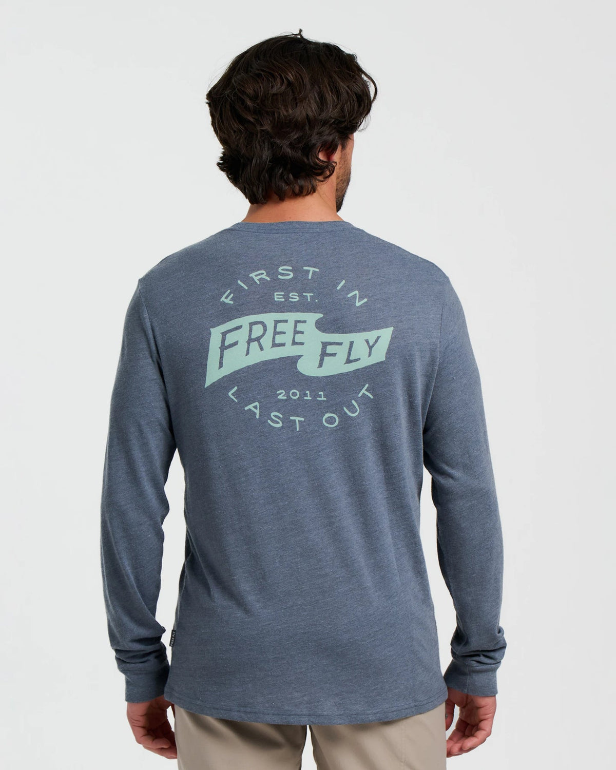 Free Fly First and Last L/S Tee-Heather Storm Cloud