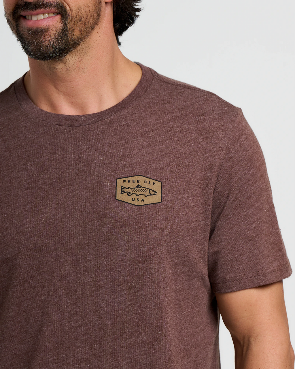Free Fly Freshwater Tee-Heather Chestnut
