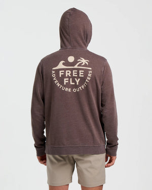 Free Fly Rising Tide Hooded Sweatshirt-Heather Chestnut