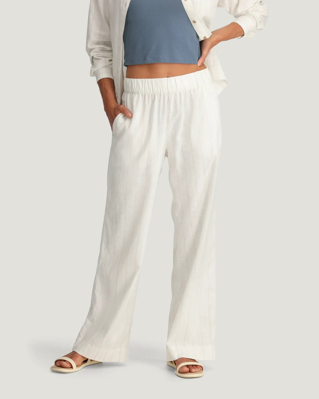 Free Fly Sullivan's Pants-Dash Vertical Stripe Sea Salt