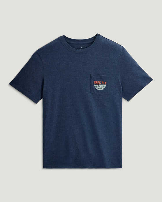 Free Fly Blue Edge Pocket Tee-True Navy