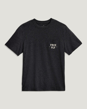 Free Fly Gear & Goods Pocket Tee-Heather Black— Alternate View
