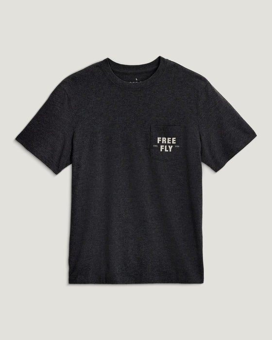 Free Fly Gear & Goods Pocket Tee-Heather Black