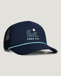Free Fly Point Break Foam Trucker Hat-Navy