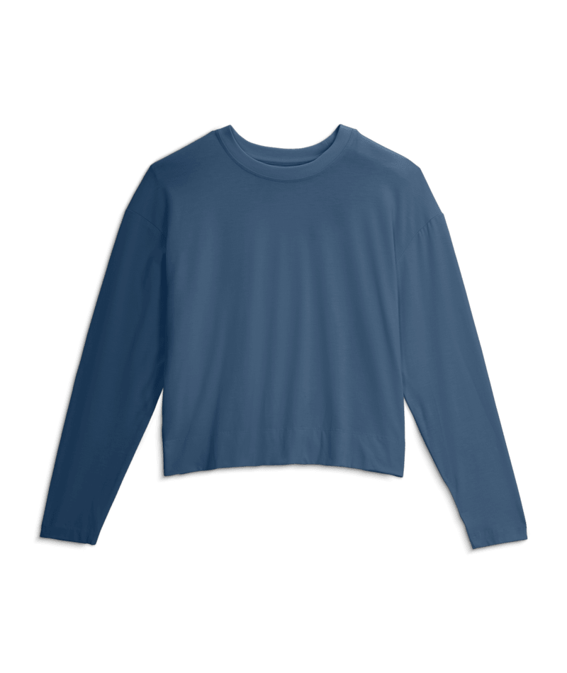 Free Fly Bamboo Shade Crossover Sun Shirt-Pacific Blue