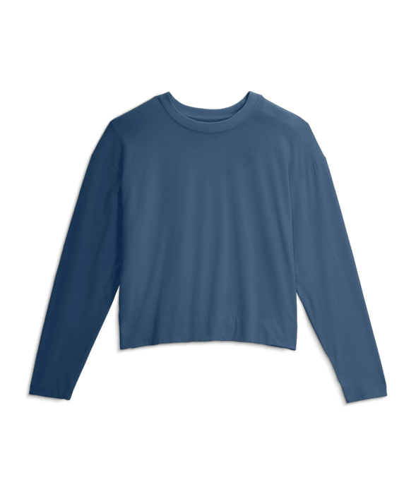 Free Fly Bamboo Shade Crossover Sun Shirt-Pacific Blue