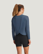 Free Fly Bamboo Shade Crossover Sun Shirt-Pacific Blue