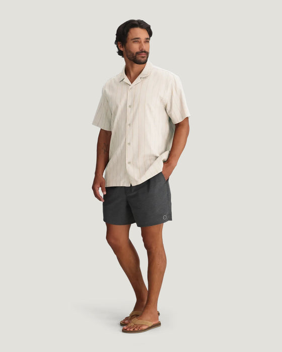 Free Fly Sullivan's Camp Shirt-Dash Vertical Stripe Sea Salt