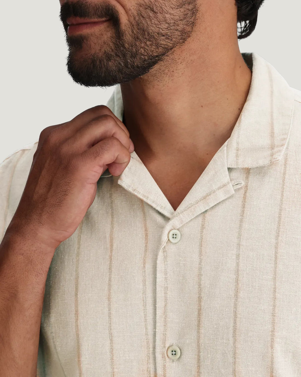 Free Fly Sullivan's Camp Shirt-Dash Vertical Stripe Sea Salt