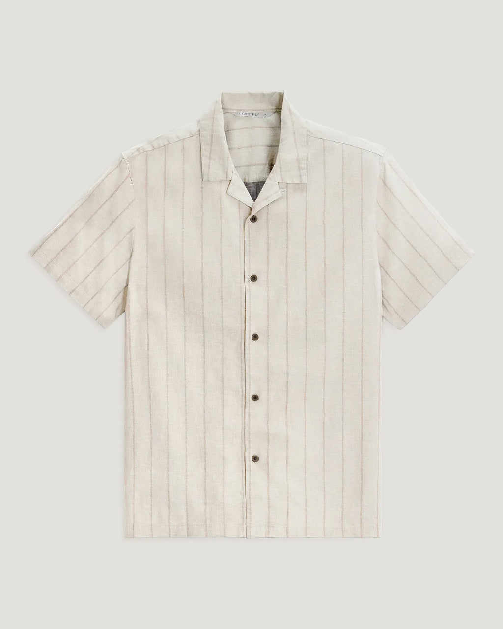 Free Fly Sullivan's Camp Shirt-Dash Vertical Stripe Sea Salt