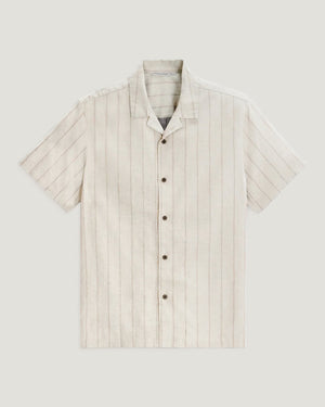 Free Fly Sullivan's Camp Shirt-Dash Vertical Stripe Sea Salt