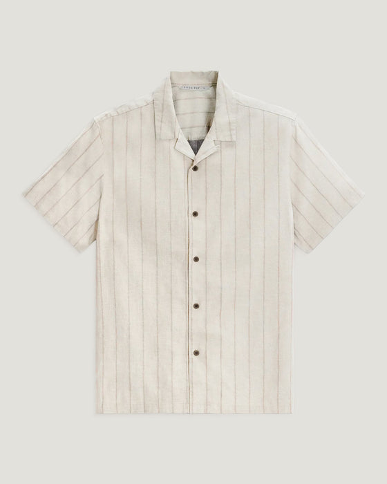 Free Fly Sullivan's Camp Shirt-Dash Vertical Stripe Sea Salt