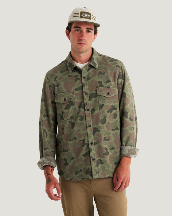 Free Fly Gallatin Overshirt L/S Shirt-Vintage Camo Oil Green