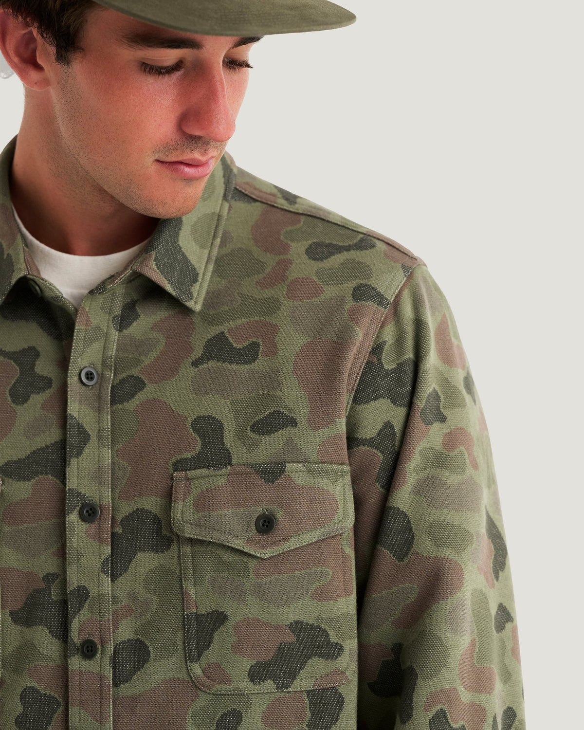 Free Fly Gallatin Overshirt L/S Shirt-Vintage Camo Oil Green