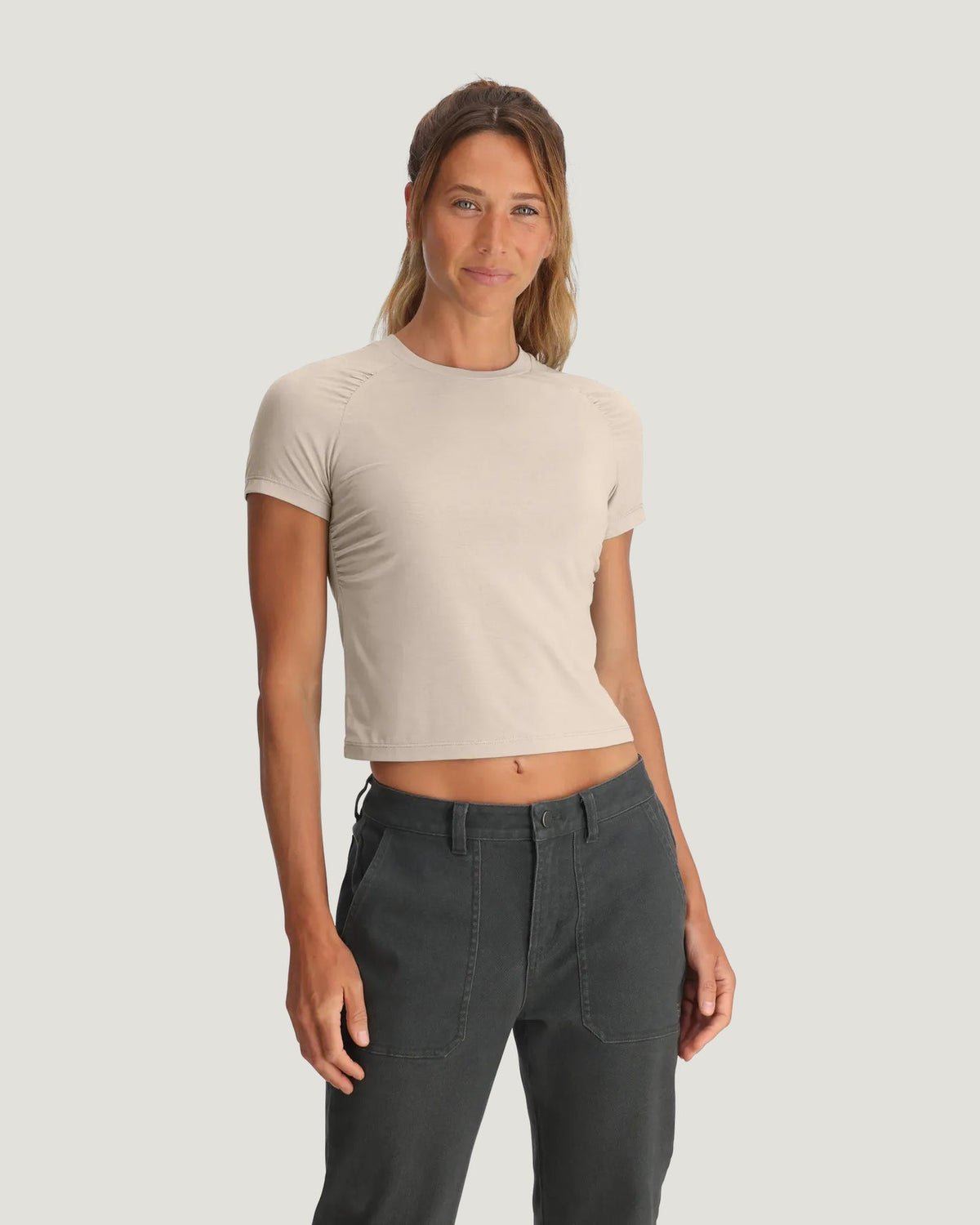 Free Fly Elevate Lightweight Fitted Tee-Heather Birch