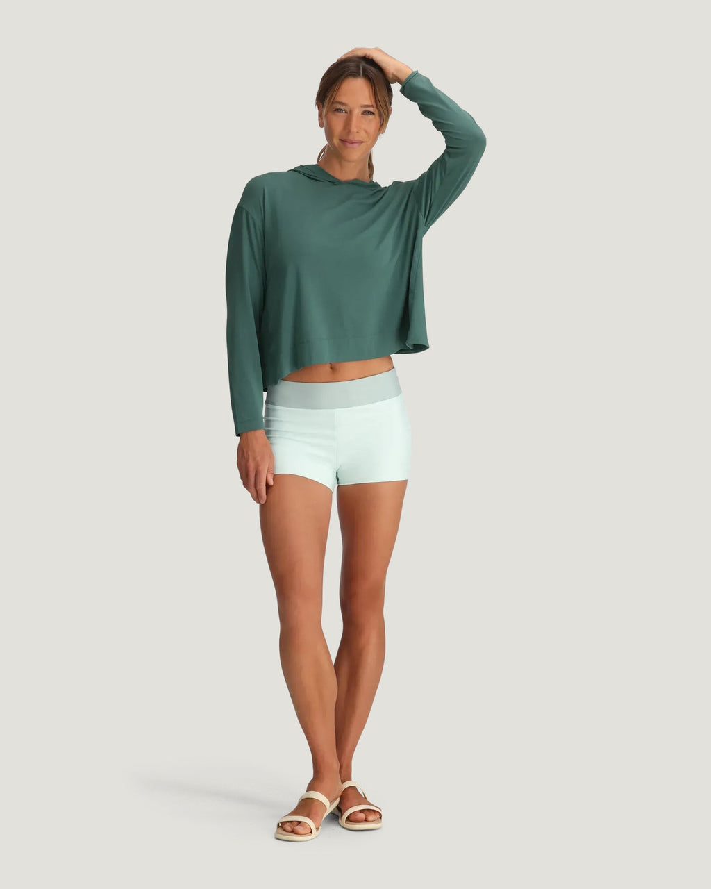 Free Fly Bamboo Shade Crossover Sun Shirt-Sea Pine