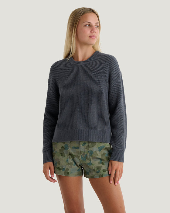 Free Fly Coastloom Crew Sweater-Storm Cloud