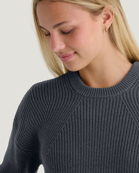 Free Fly Coastloom Crew Sweater-Storm Cloud