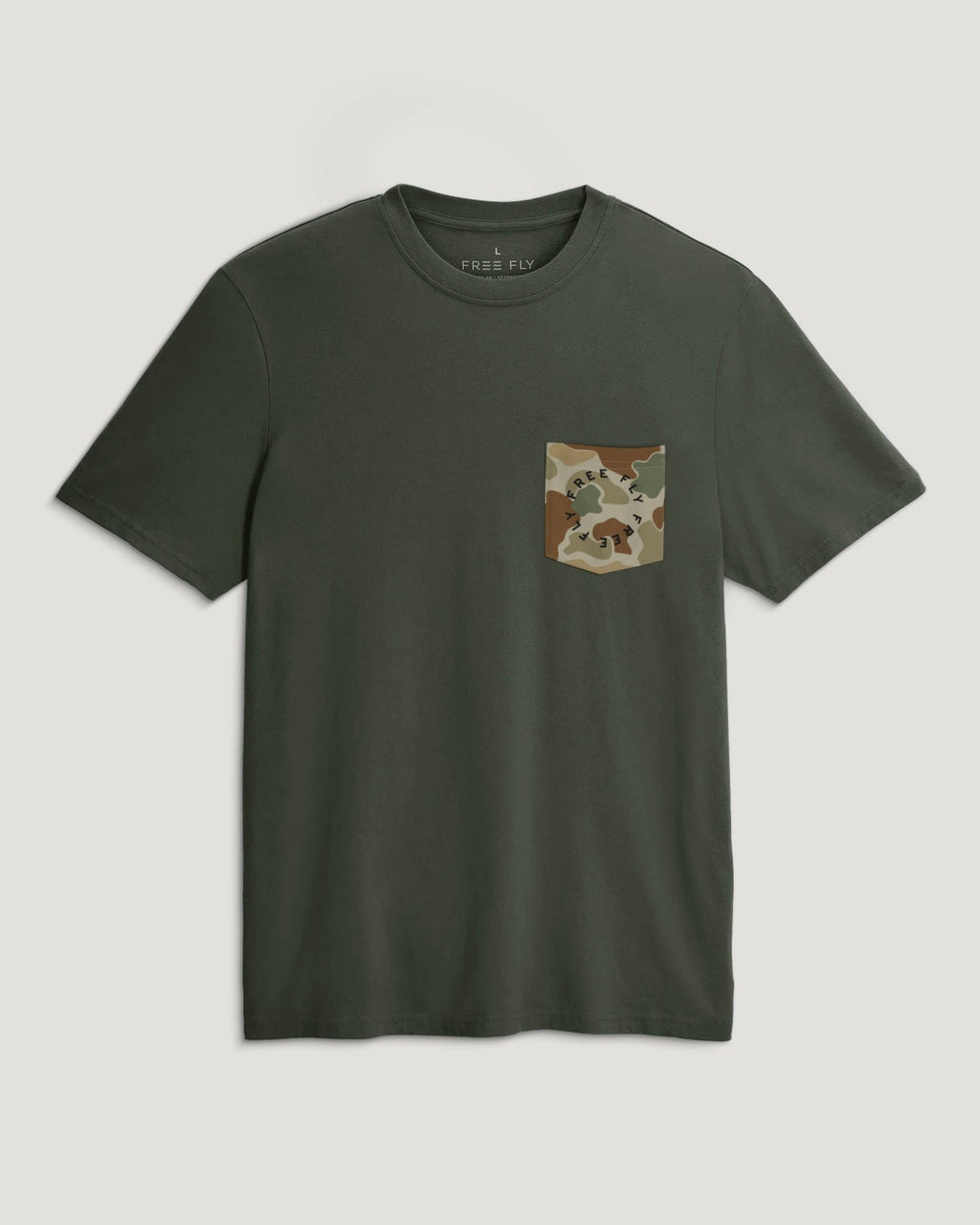 Free Fly Target Species Pocket Tee-Dark Forest