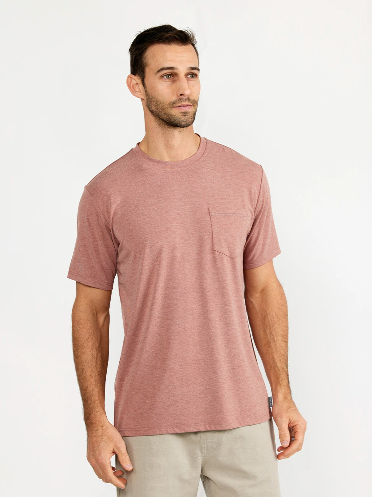 Free Fly Bamboo Flex Pocket Tee-Heather Brick
