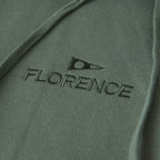 Florence Marine X Florence Embroidered Hooded Sweatshirt-Dark Sage