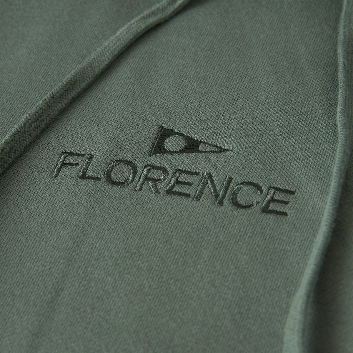 Florence Marine X Florence Embroidered Hooded Sweatshirt-Dark Sage