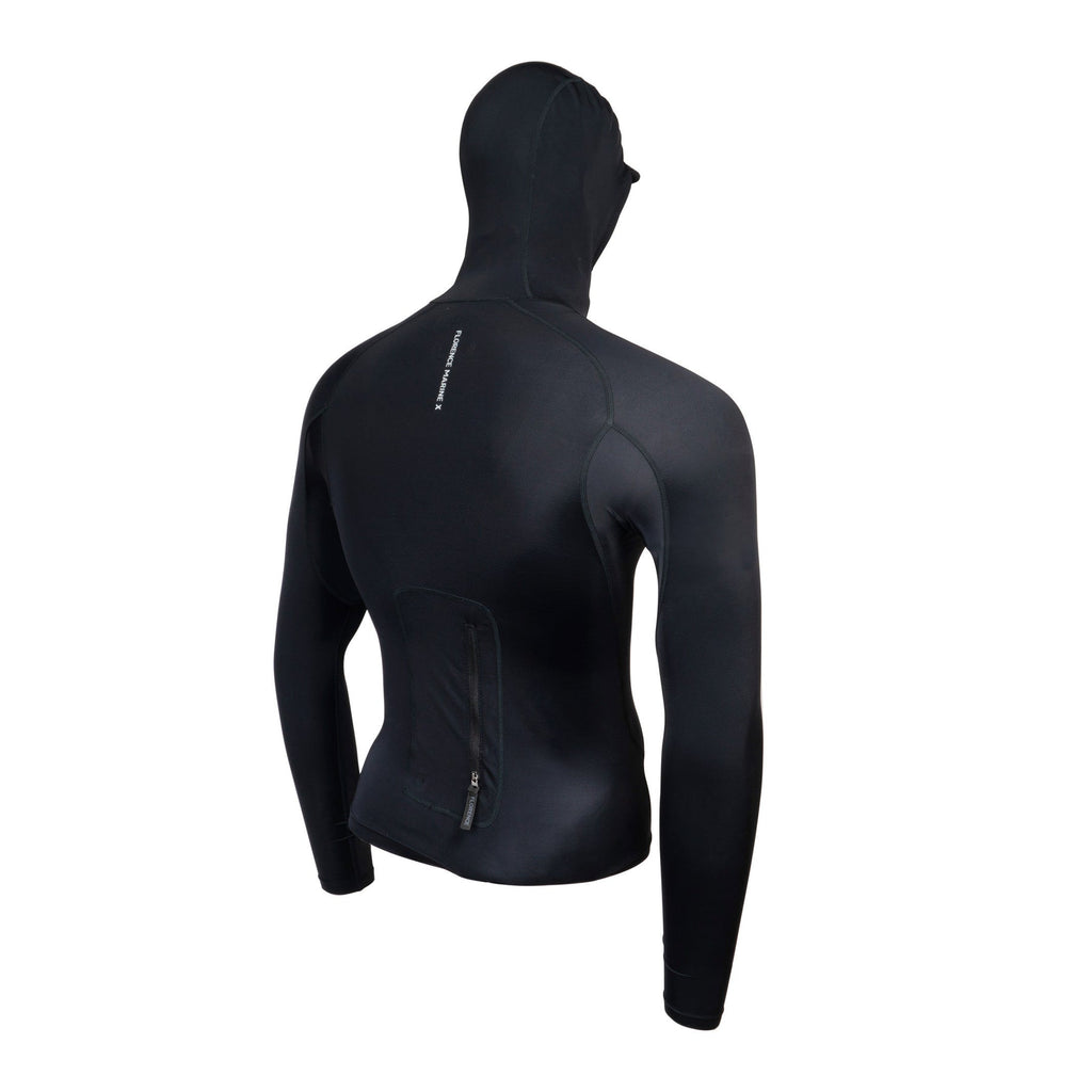 Florence Marine X L/S Utility Pocket Hooded Rashguard-Black