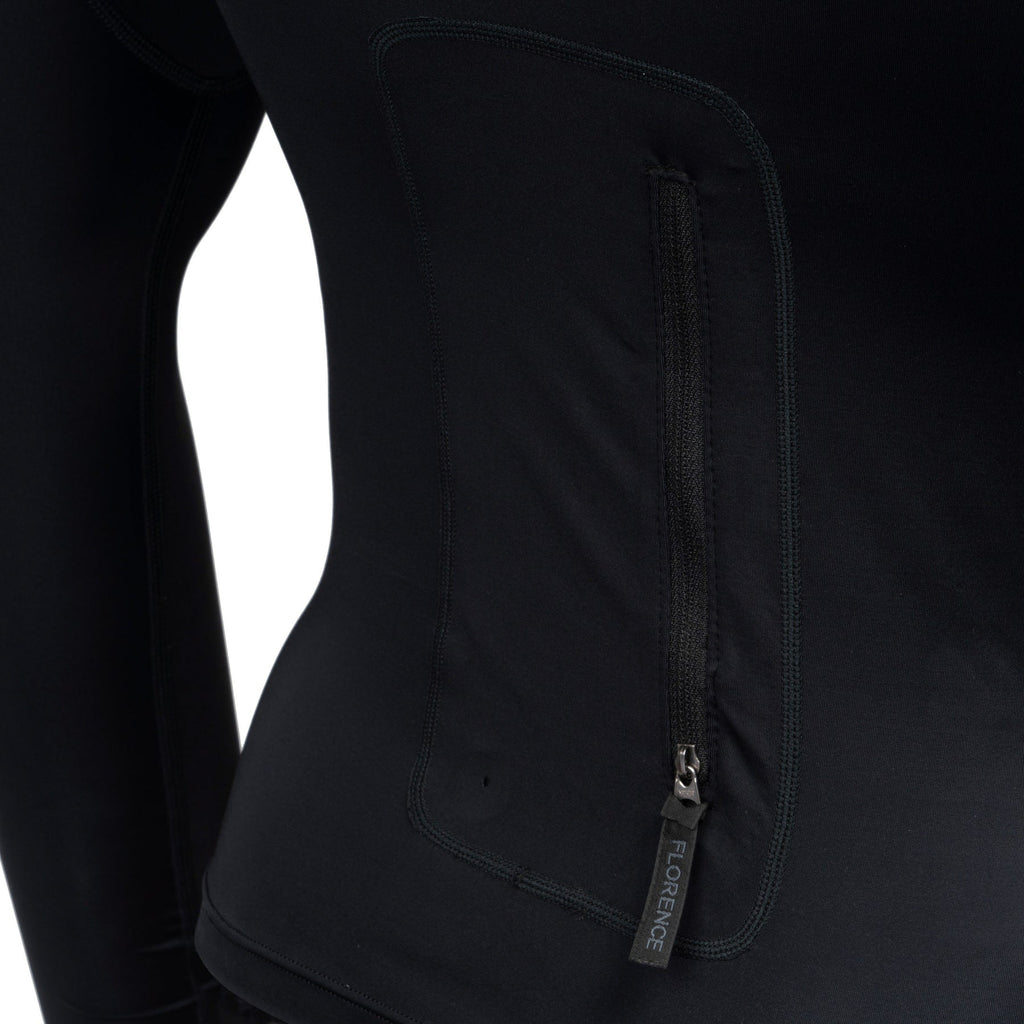 Florence Marine X L/S Utility Pocket Hooded Rashguard-Black