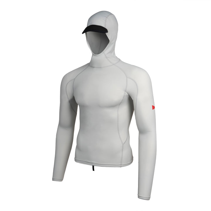 Florence Marine X L/S Utility Pocket Hooded Rashguard-Silver