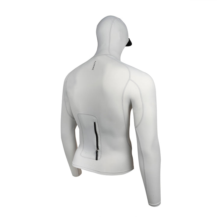 Florence Marine X L/S Utility Pocket Hooded Rashguard-Silver