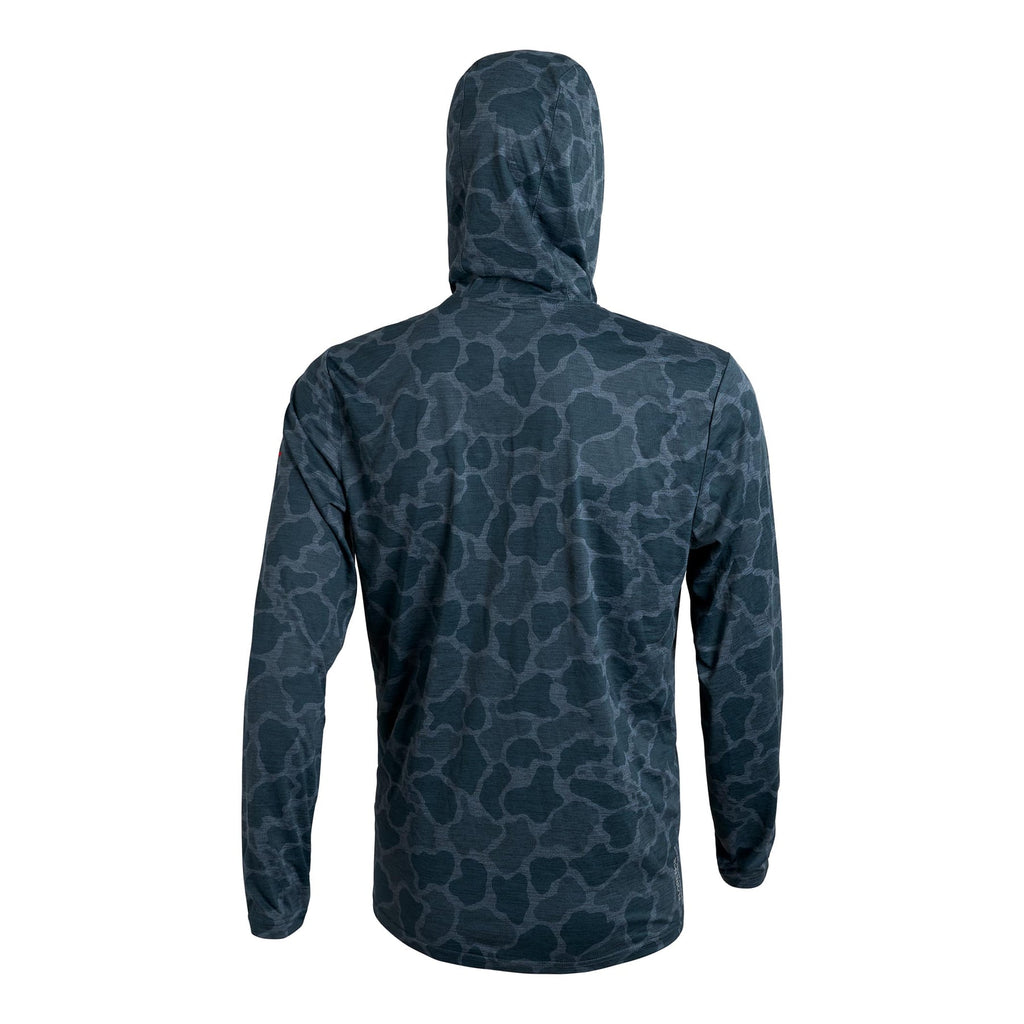 Florence Marine X Airtex Hooded L/S Shirt-Heather Light Sea Blue Camo