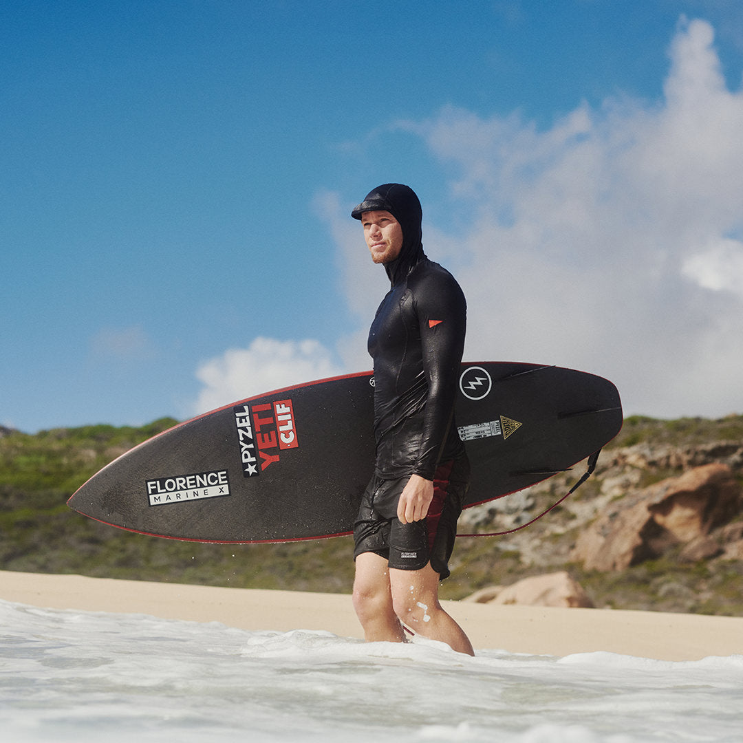 Florence Marine X L/S Hooded Rashguard-Black