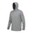 Florence Marine X Sun Pro Adapt Long Sleeve Hooded  Rashguard-Light Heather Grey