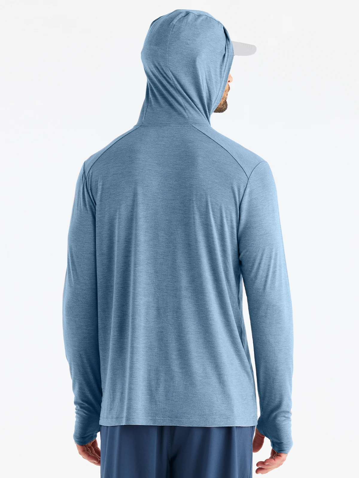 Free Fly Bamboo Shade Hooded Sun Shirt-Heather Slate Blue