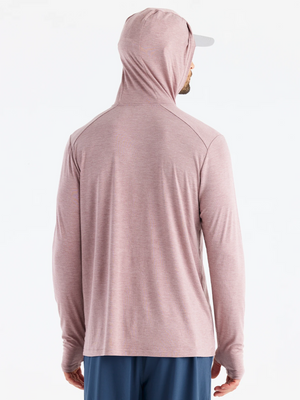 Free Fly Bamboo Shade Hooded L/S Shirt-Heather Adobe Red