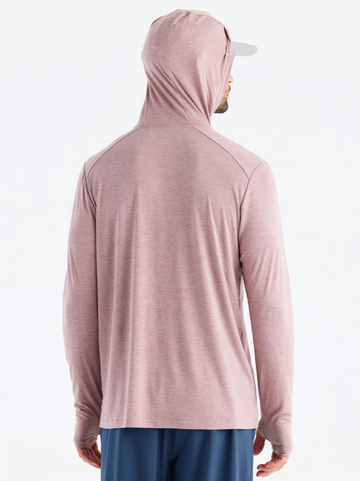Free Fly Bamboo Shade Hooded L/S Shirt-Heather Adobe Red
