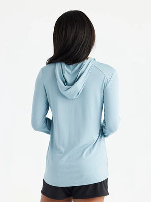 Free Fly Bamboo Shade Lightweight Hooded L/S Shirt-Ocean Mist