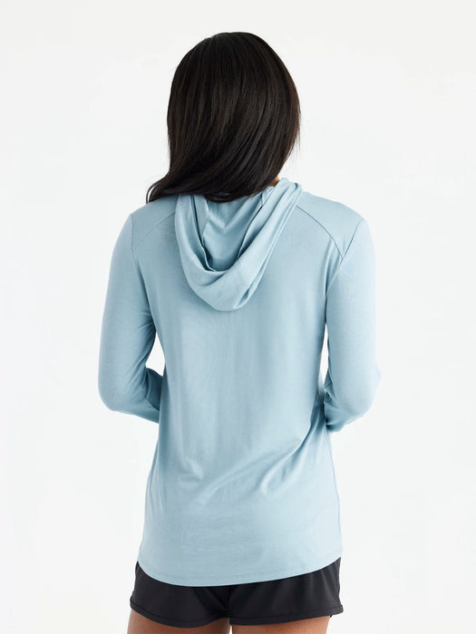 Free Fly Bamboo Shade Lightweight Hooded L/S Shirt-Ocean Mist