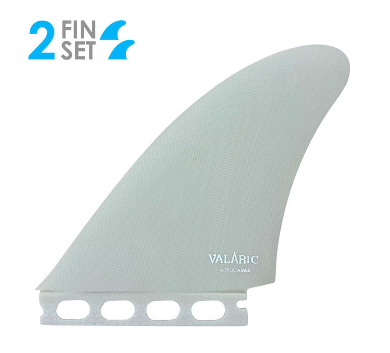 Vari Set Fin True Ames Valaric Solid Fiberglass Twin Fin Set-Ivory — REAL Watersports
