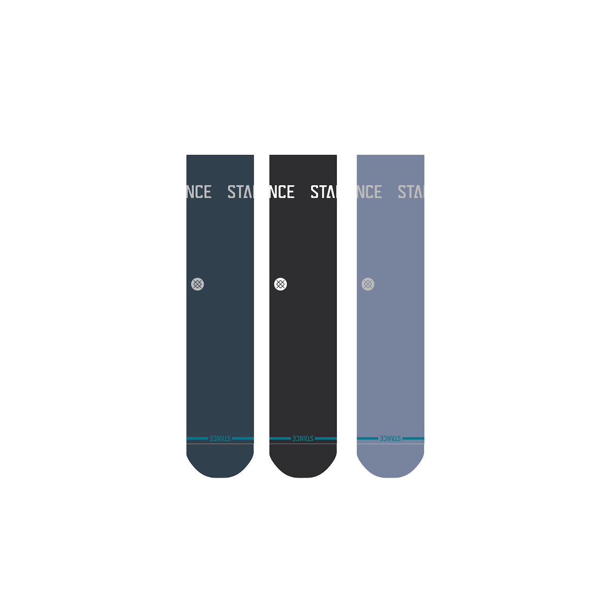Stance Origin 3 Pack Crew Socks-Indigo