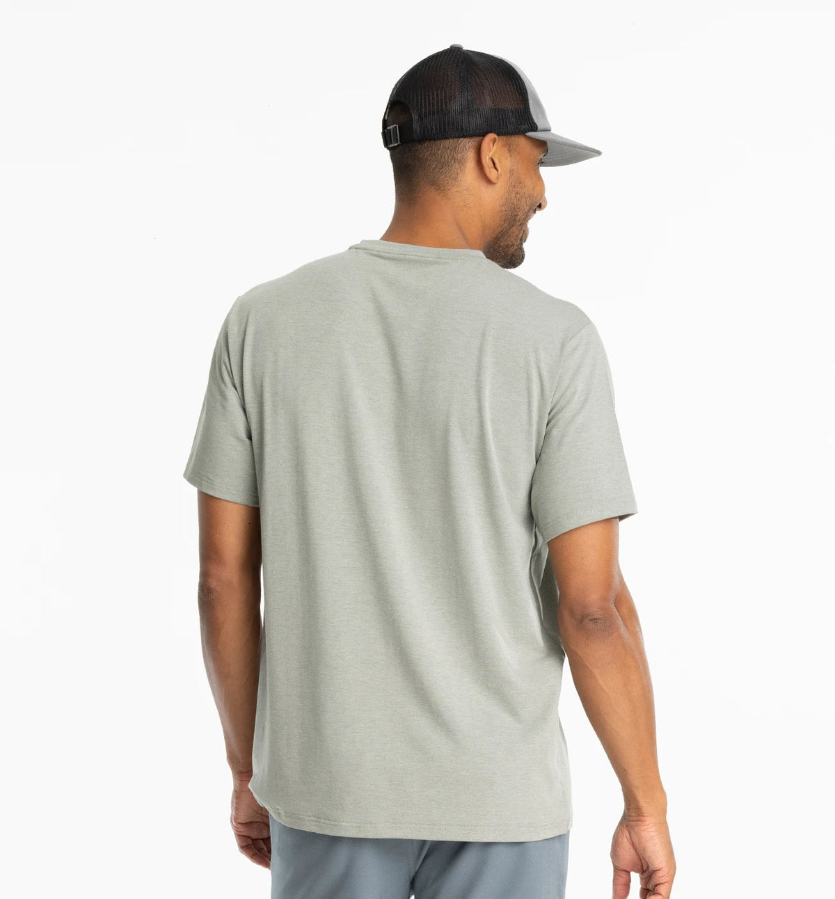 Free Fly Bamboo Flex Pocket Tee-Heather Agave Green