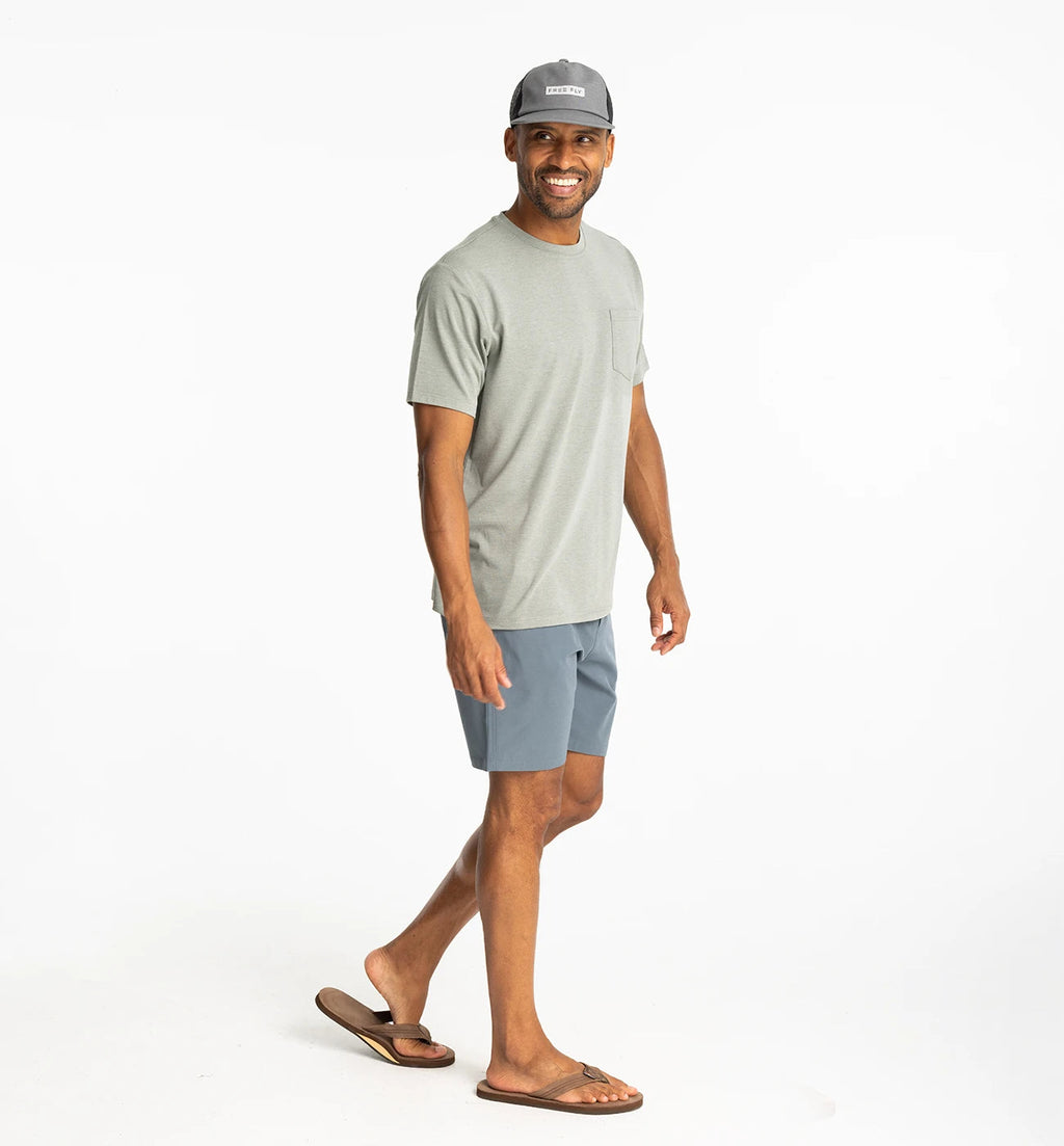 Free Fly Bamboo Flex Pocket Tee-Heather Agave Green